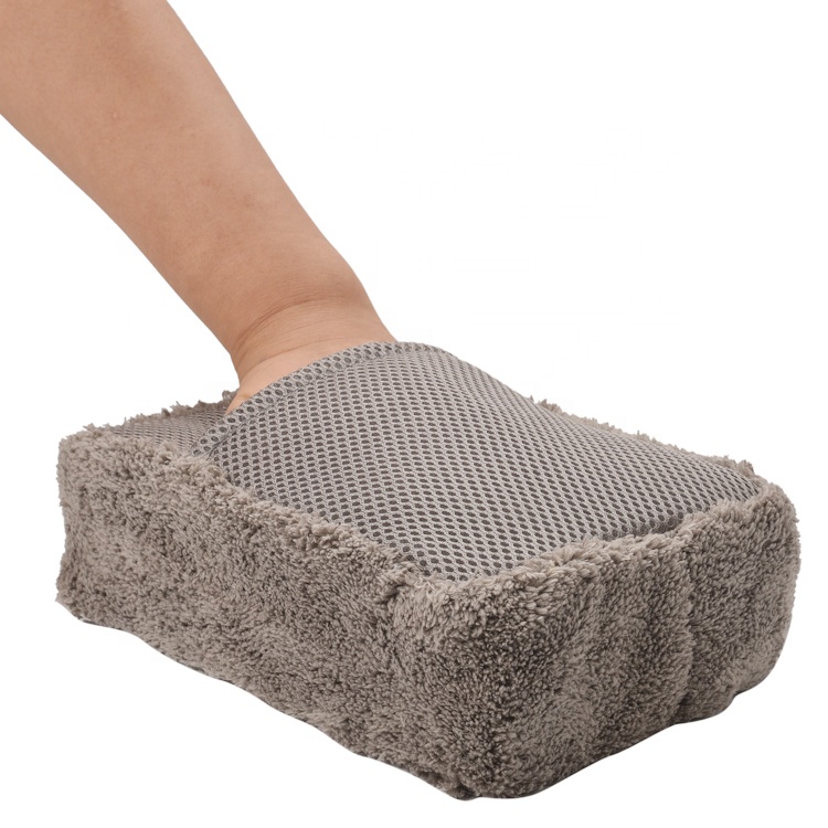 Hot sale microfiber sponge coral car wash microfiber sponge pad