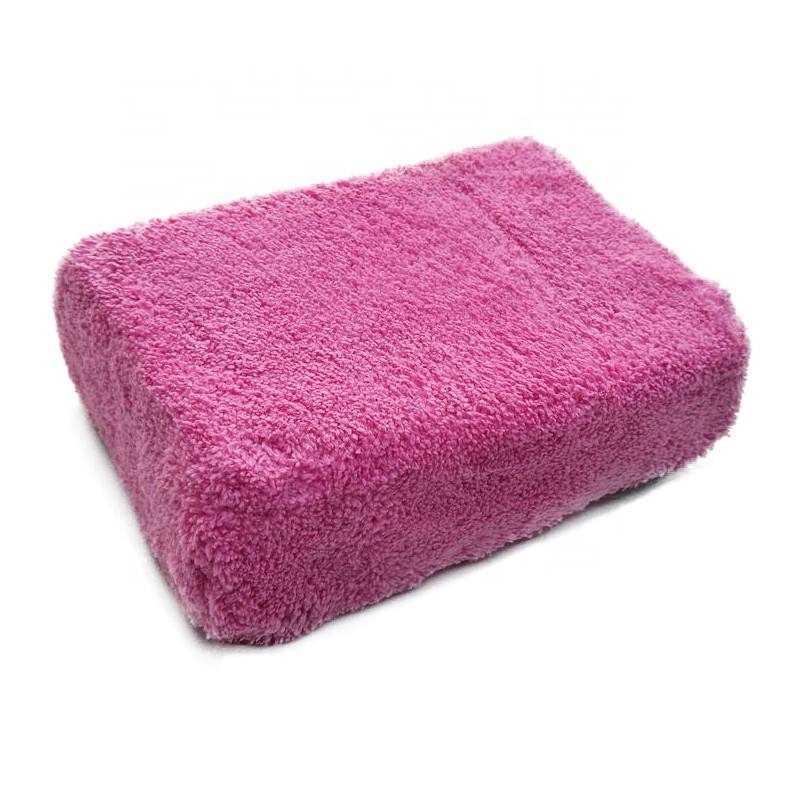 Hot selling microfiber water-absorbing quality washing plush car wash sponge
