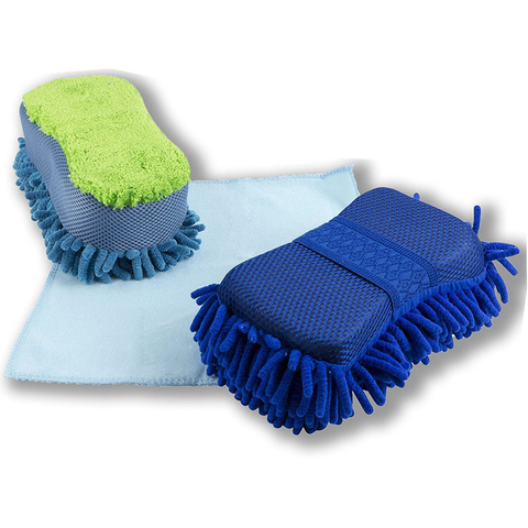 Ultimate Car Wash Sponge with Microfiber cleainng cloth