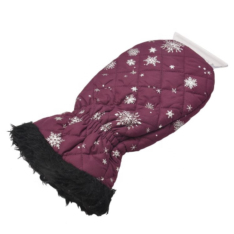 Warm Plastic Waterproof Gloves Velvet Snow Customizable Scraper Ice Scrapers With Glove For Car Cleaning