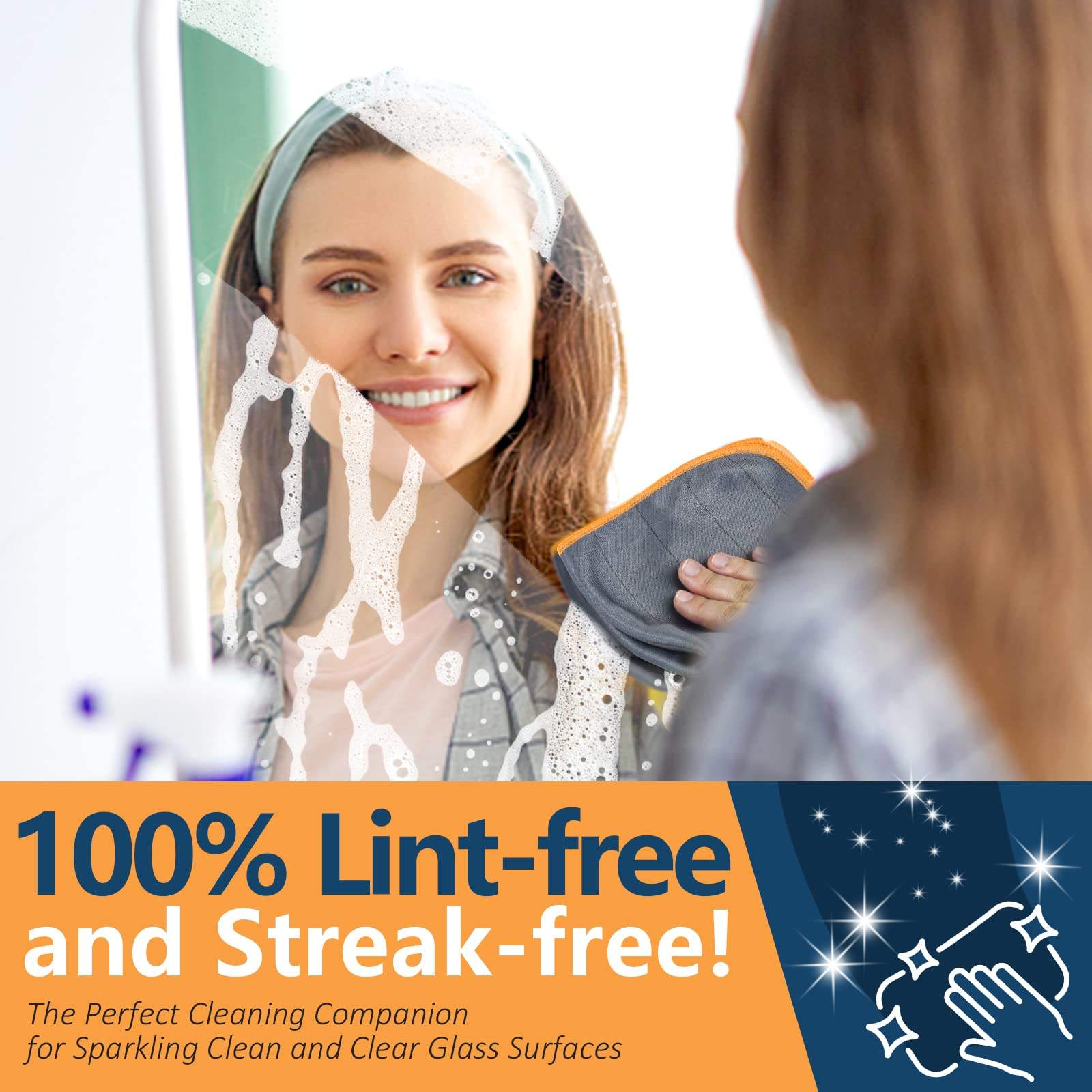 400GSM Carbon Microfiber Lint Free Streak Free Cleaning Cloth Reusable for Auto Detailing Drying Wash Mirror Kitchen Dish