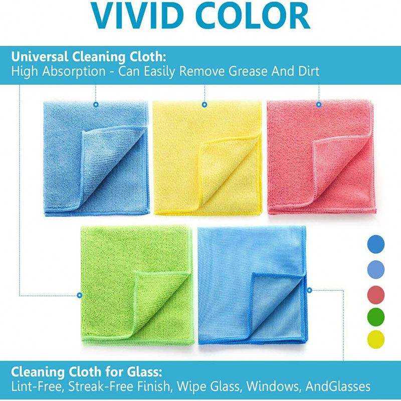 Microfiber Cleaning Cloth All-purpose Microfiber Towels Streak Free Cleaning Rags Customized Kitchen Supplies Kitchen Items