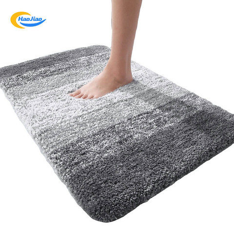 Luxury Soft Absorbent Bath Mat Soft Microfiber Shaggy Bath Rug Mat Colorful Non Slip Tpr Bottom Floor Mat