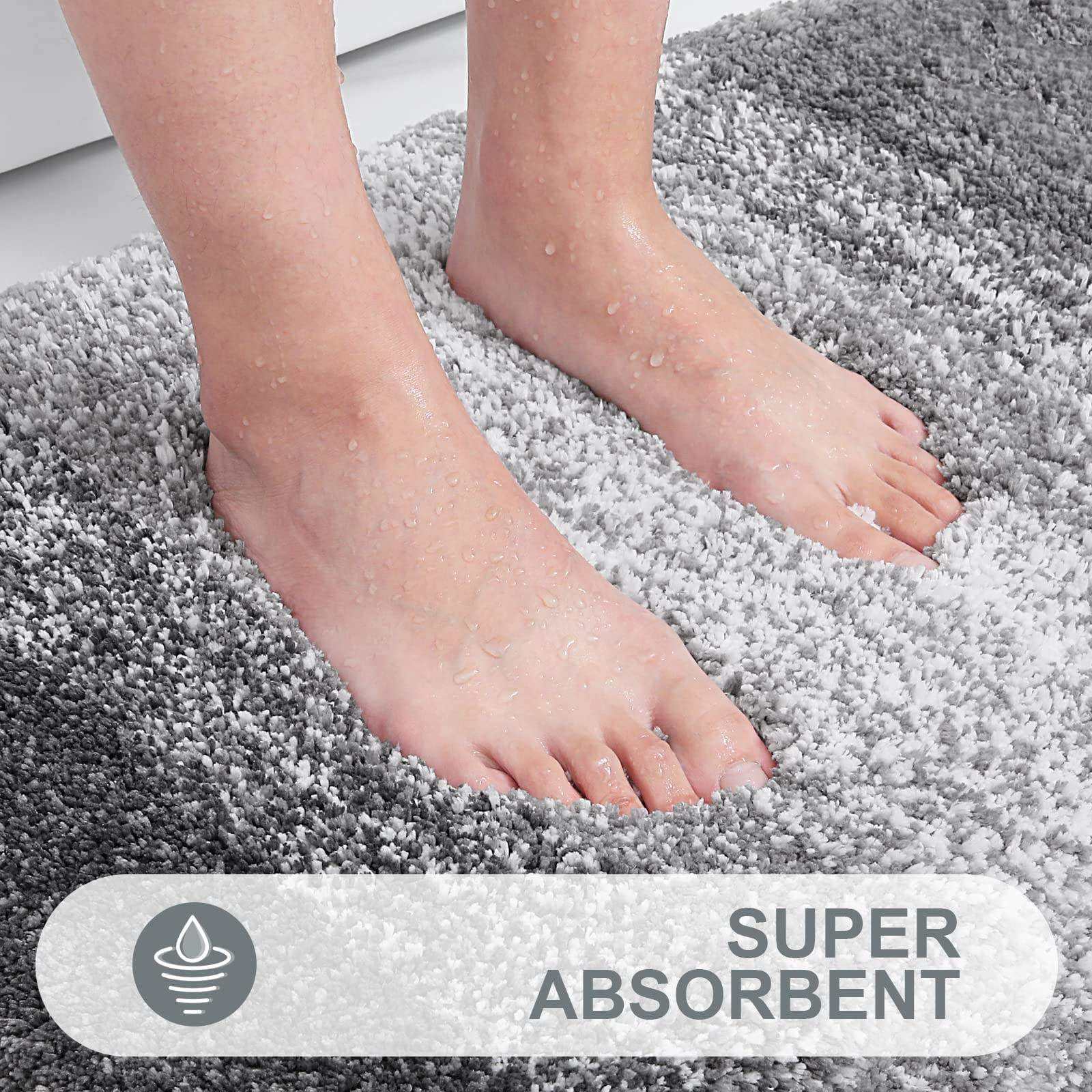 Luxury Soft Absorbent Bath Mat Soft Microfiber Shaggy Bath Rug Mat Colorful Non Slip Tpr Bottom Floor Mat