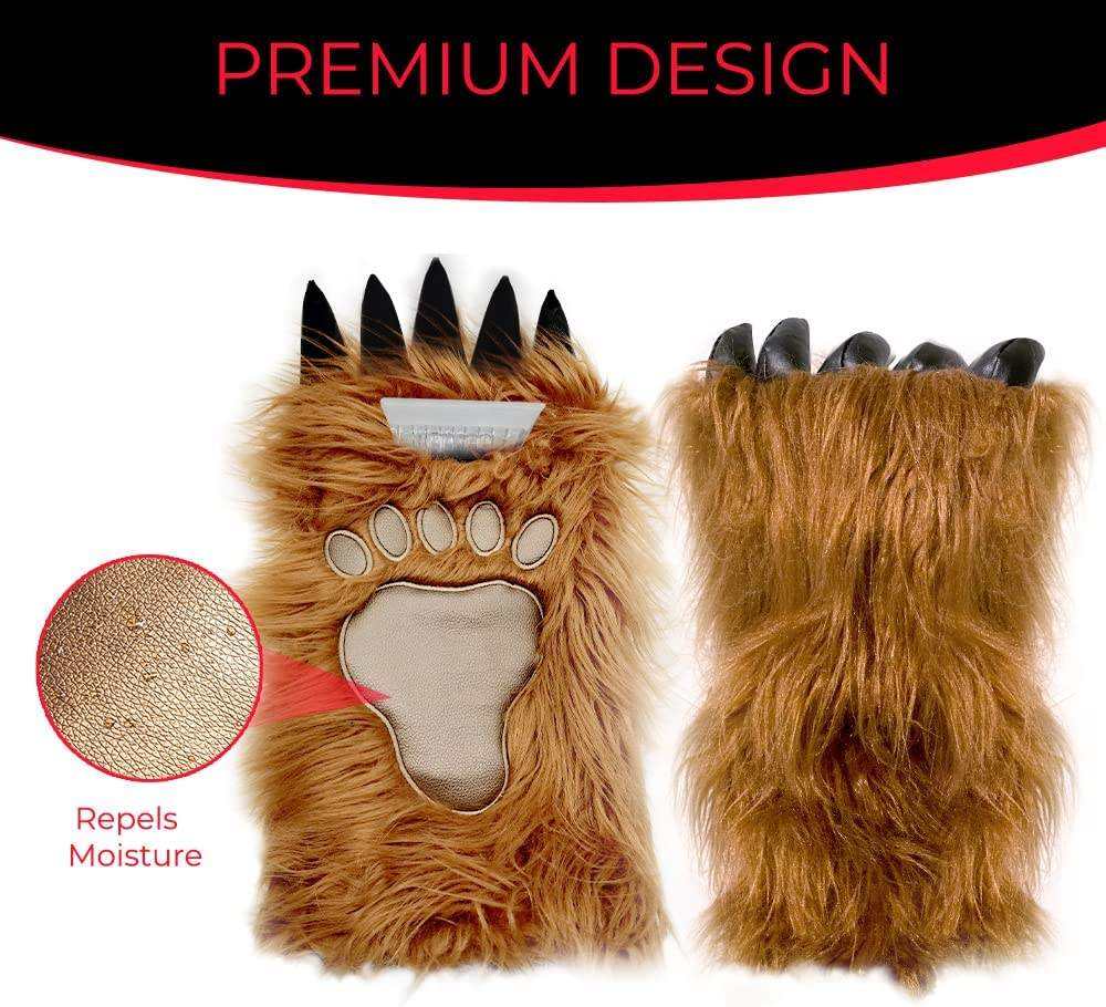 Car Plastic Ice Scraper Mitt Ice Scraper with Glove Foam Grip Snow Removal Shovel