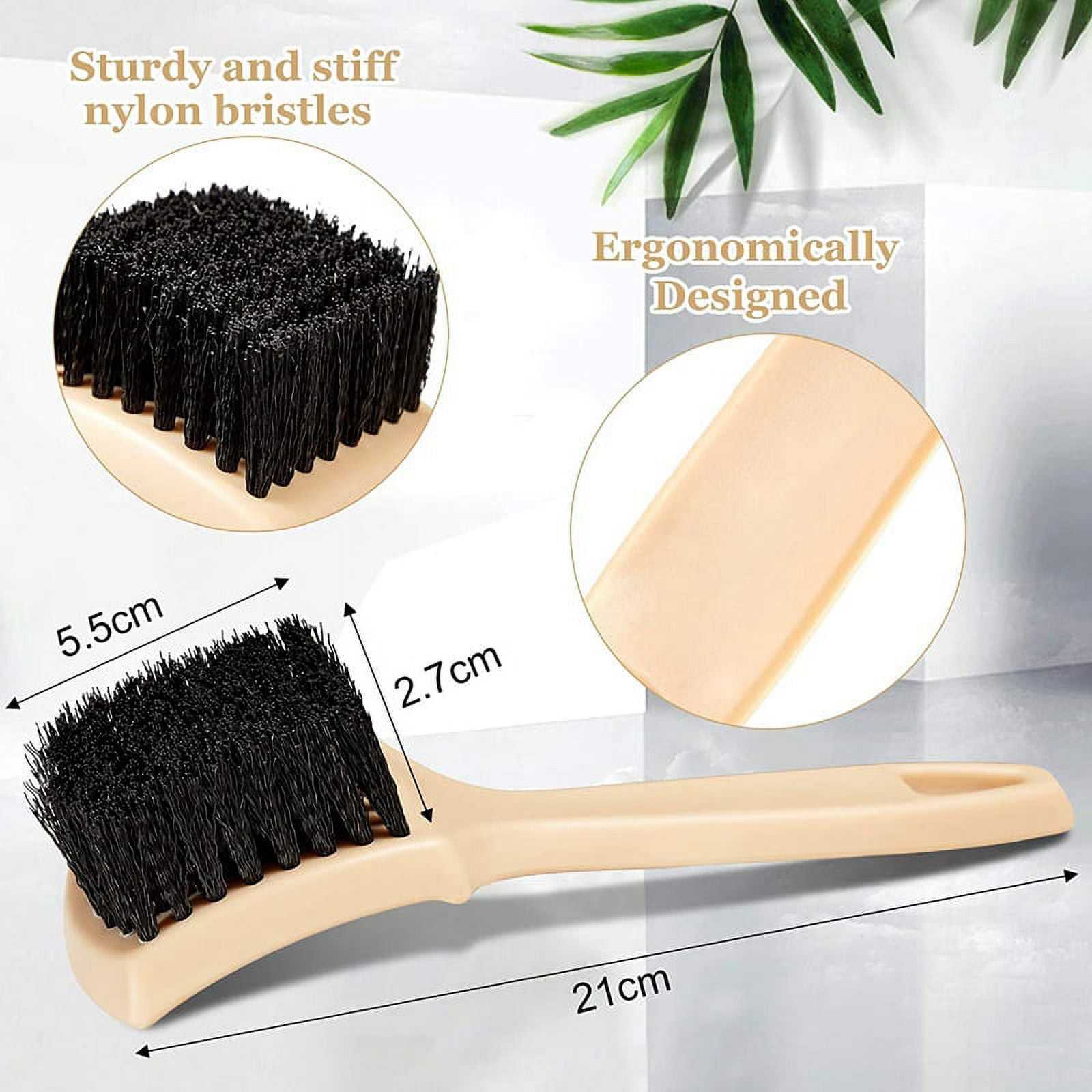 Car Wheel Cleaning Brush Horse Hair Cleaning Brush Auto Detailing Brush for Car Seat Wheel Carpet with Long Handle