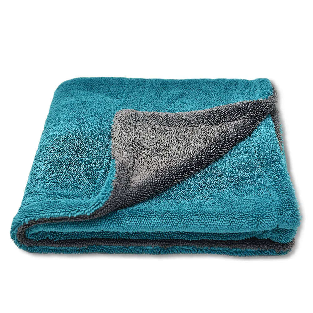 Quick Dry Premium 1200gsm 40*40cm 60*90cm Two Layers Purple Auto Detailing Cloth Microfiber Car Wash Cleaning Drying Towel