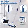 Household 3 in 1 Squeegee Floor Scrubber Bathroom Patio Garage Cleaning Brush Long Handle Floor Scrub Brush