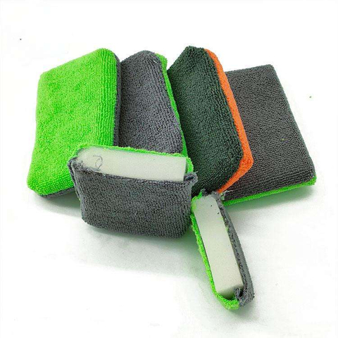 Ultra Soft Microfiber Car Wax Applicator Pad Round Waxing Sponge with Finger Pocket for Applying Wax Buffer Pad