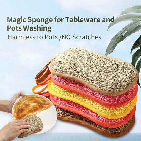Microfiber Sponge Dishes Washing Sponge Kitchen Cleaning Sponge for Dish Clean Microfiber