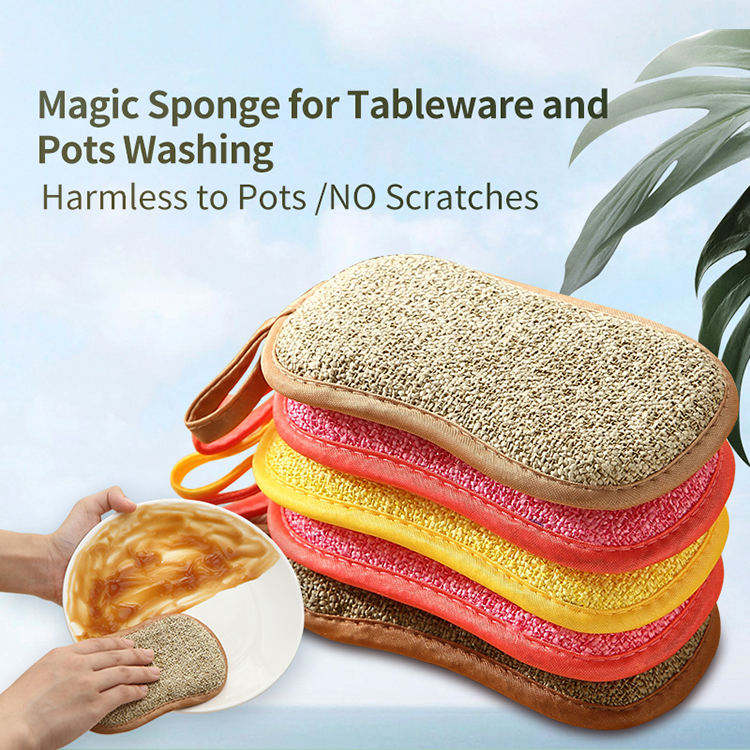 Microfiber Sponge Dishes Washing Sponge Kitchen Cleaning Sponge for Dish Clean Microfiber