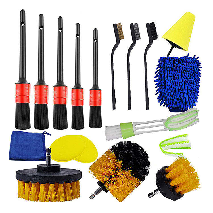 26Pcs Car Accessories Kit Detailing Drill Brushes Buffing Sponge Pads Car Wash Kit Interior Exterior Wheel Car Brush Set