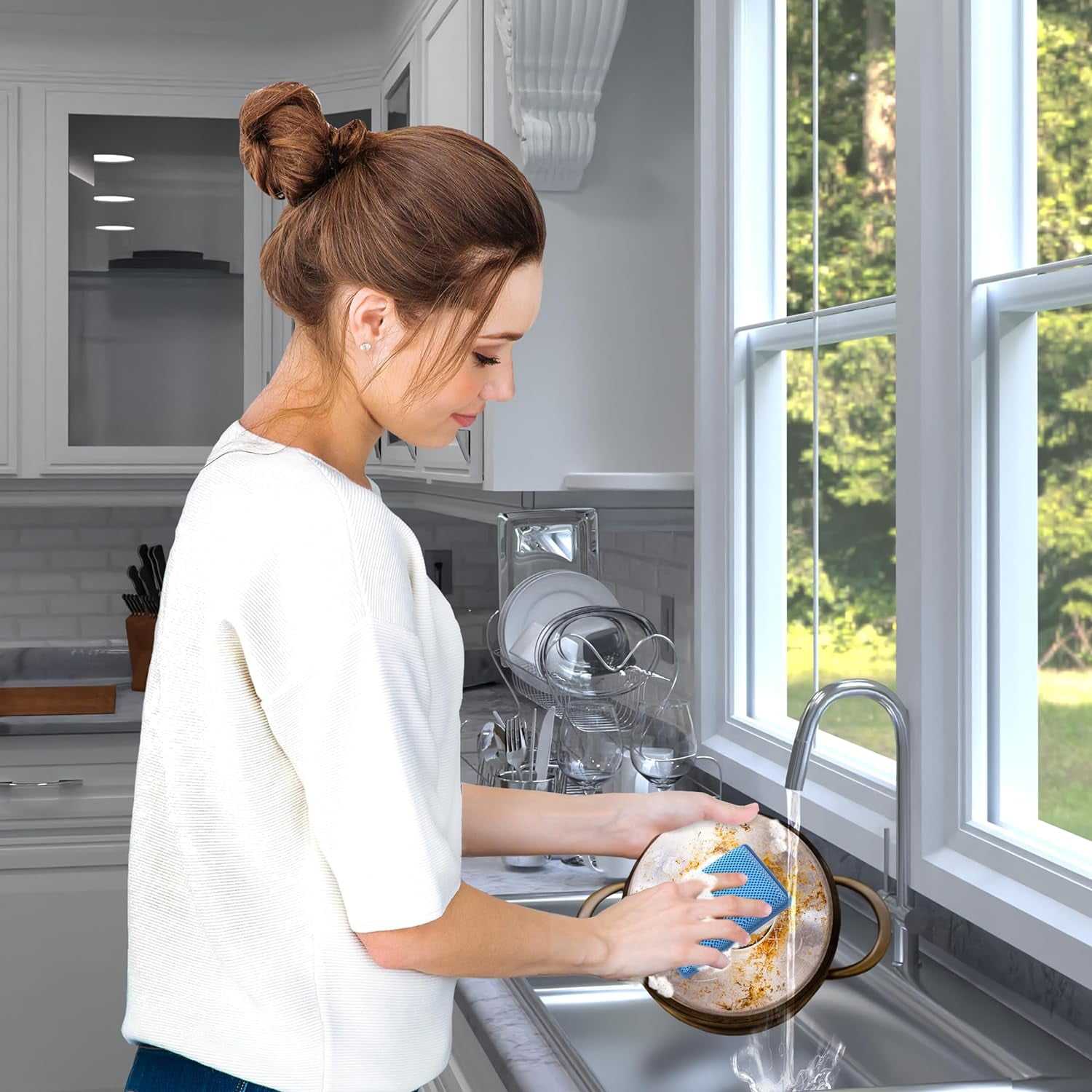 Microfiber Kitchen Sponge Non Scratch Heavy Duty Dish washing Cleaning sponges