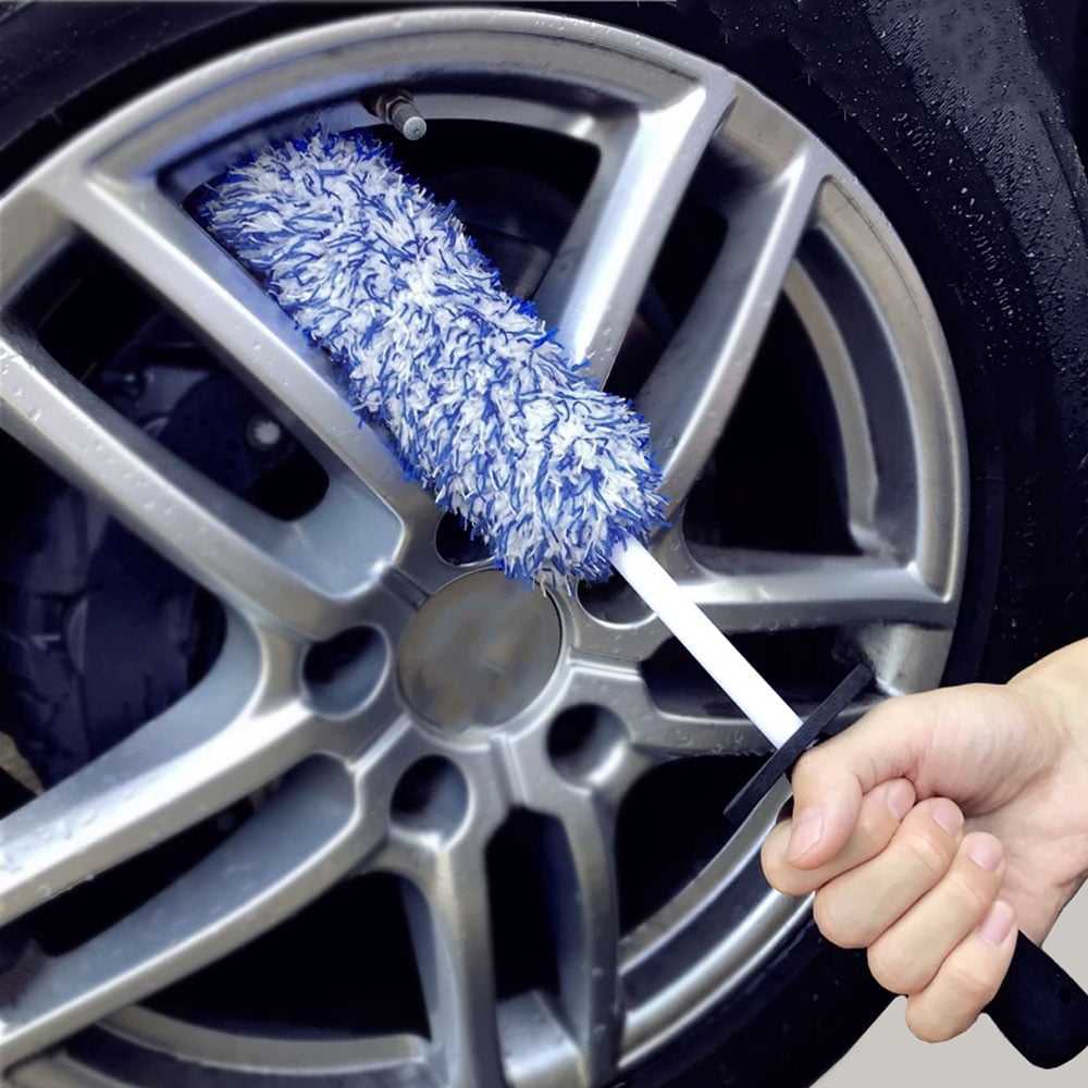 Premium Scratch Free Cleaner Car Care Detailing Long Handheld Dusting Microfiber Wheel Brush