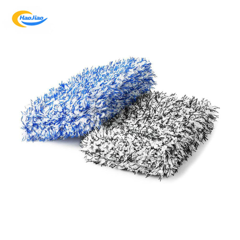 Plush Car Wash Sponge Large Korean Microfiber Bubble Pads Premium Absorbent Coral Fleece Block