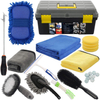 25Pcs Microfibre Car Wash Cleaning Tools Set with Storage Box Towels Applicator Pads Sponge Wheel Brush Car Accessories