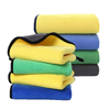 Custom High Quality Thicken Coral Velvet Two Color Double Sided Microfiber Cleaning Drying Washing Car Towel