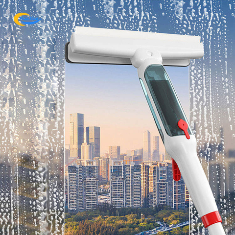 Long Handle Extendable Window Spraying Squeegee Cleaner with Sewage Collection Bottle