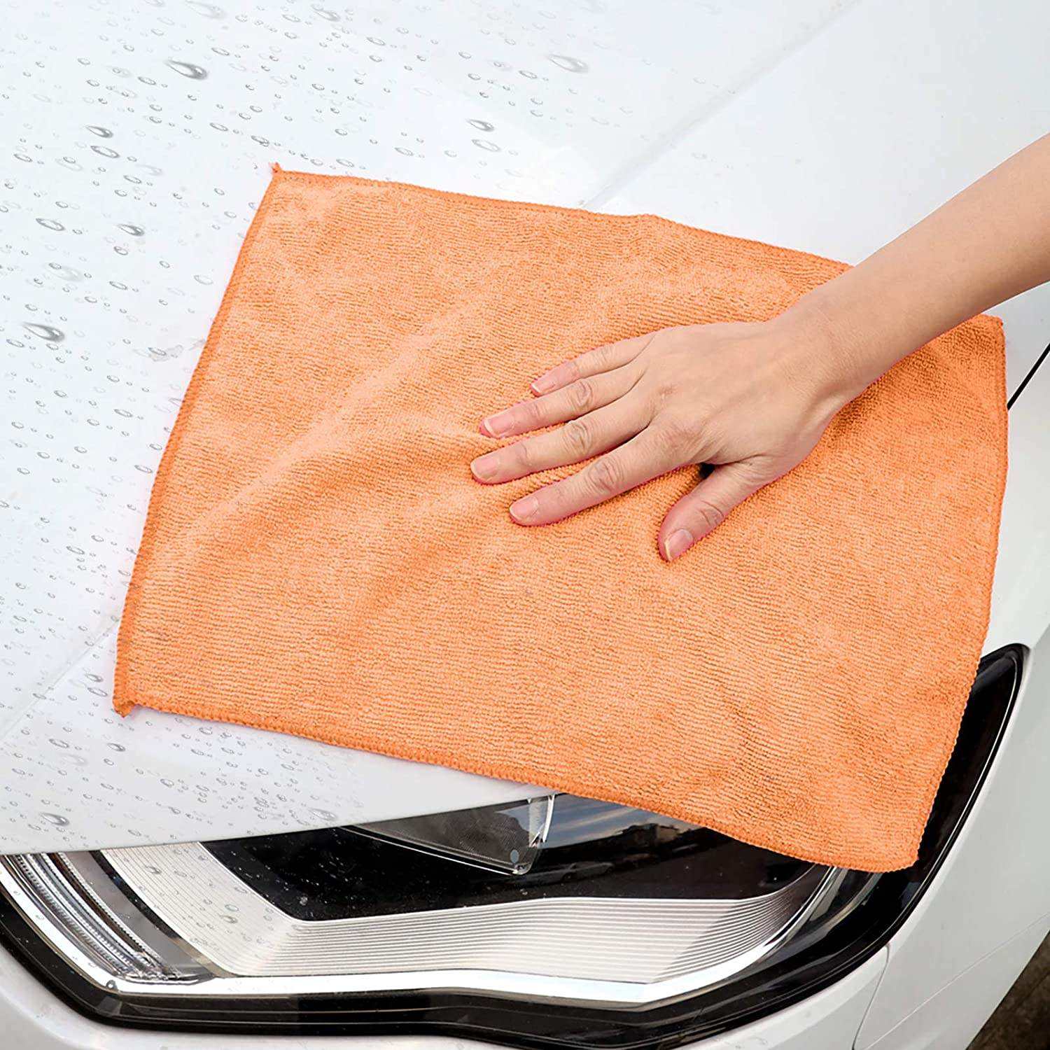 Custom Print Microfiber Cleaning Cloths Car Microfiber Duster Car Care Wiping Multi Color Small 30x30 Rags