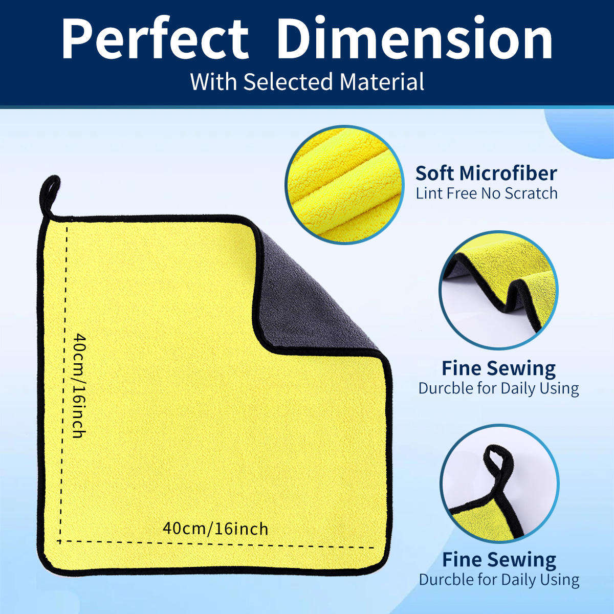 Reusable Quick Dry Car Wash Towel 600gsm Polishing Cleaning Car Cloth Ultra Absorbent Car Microfiber Towel