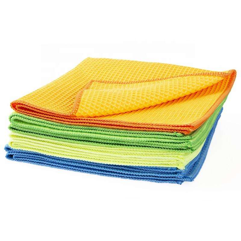 Lint Free 40x40cm 400GSM Car Detailing Drying Microfiber Waffle Weave Towel Waffle Weave Bath Towels