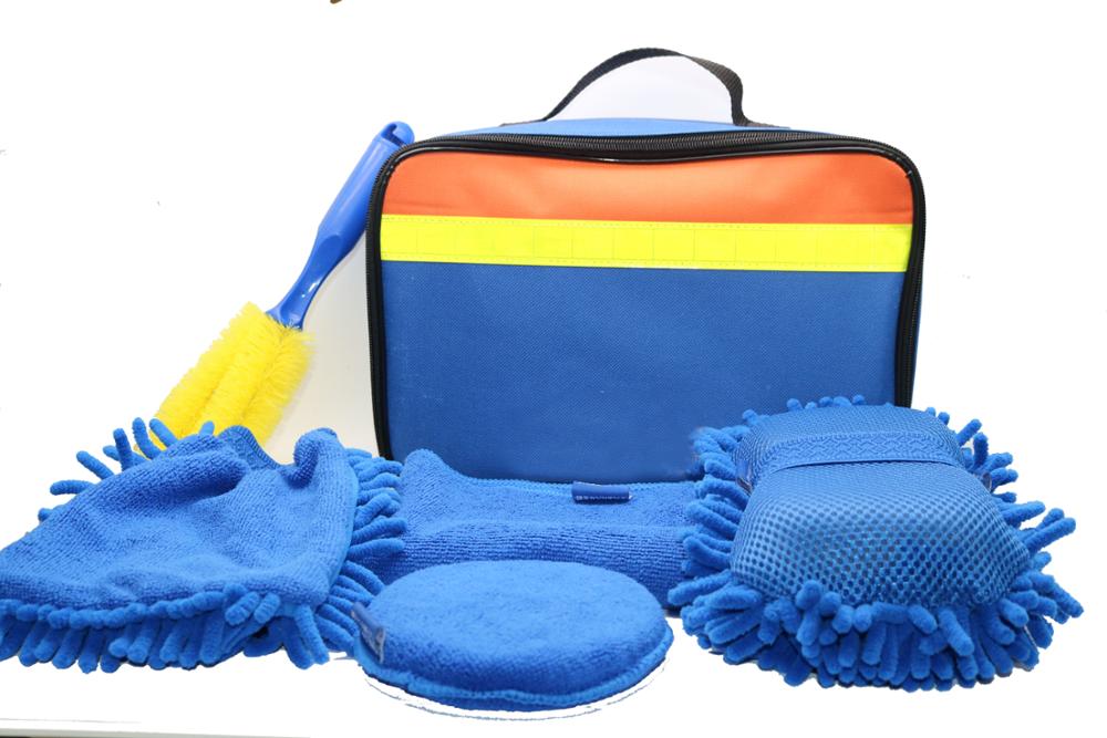 Hot-Sell Multi-Funtional microfiber car care cleaning Washing Tool Kit set with bucket