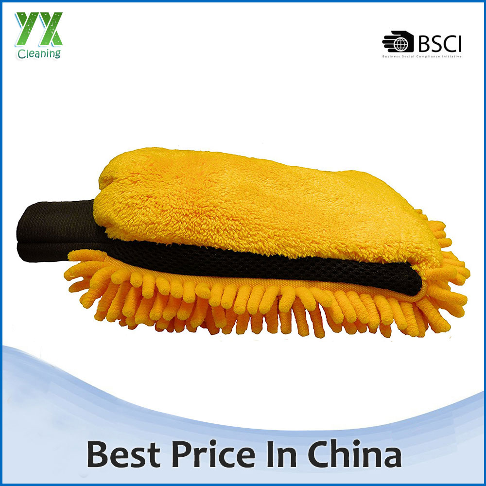 eco-friendly guantes microfiber chenille car wash cleaning mitt