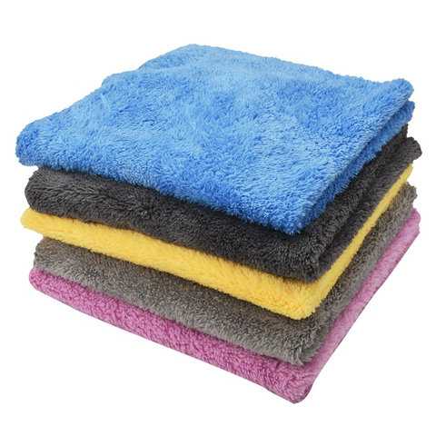 High absorption edgeless plush laser cut cleaning cloth microfiber coral fleece towel
