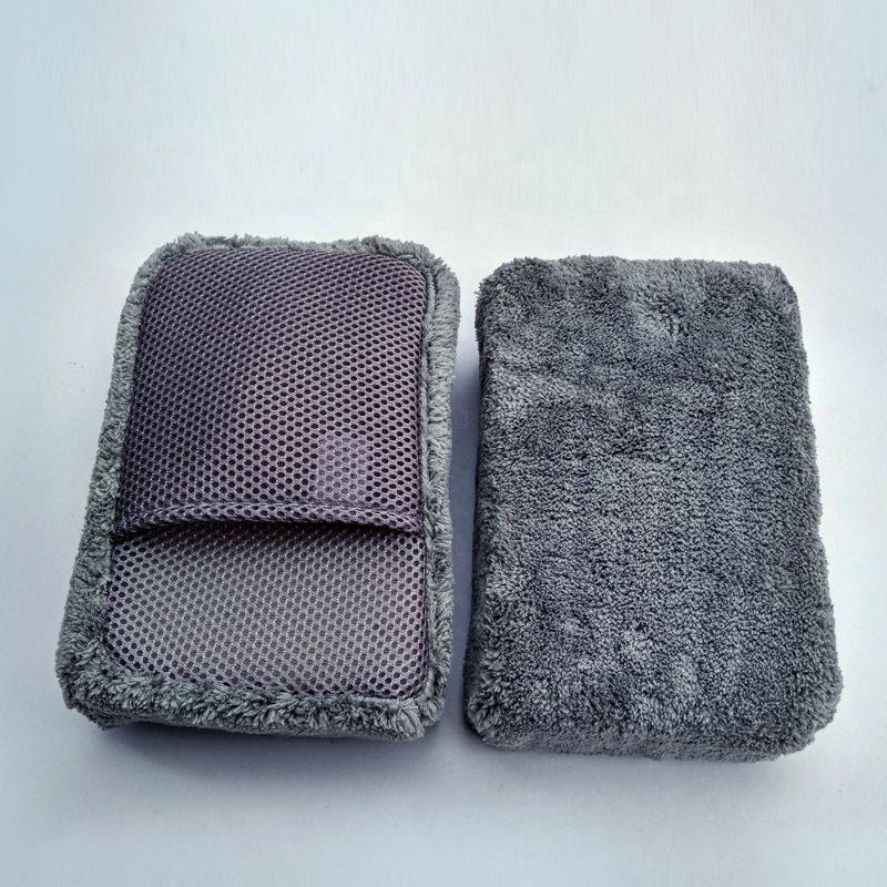 Hot sale microfiber sponge coral car wash microfiber sponge pad
