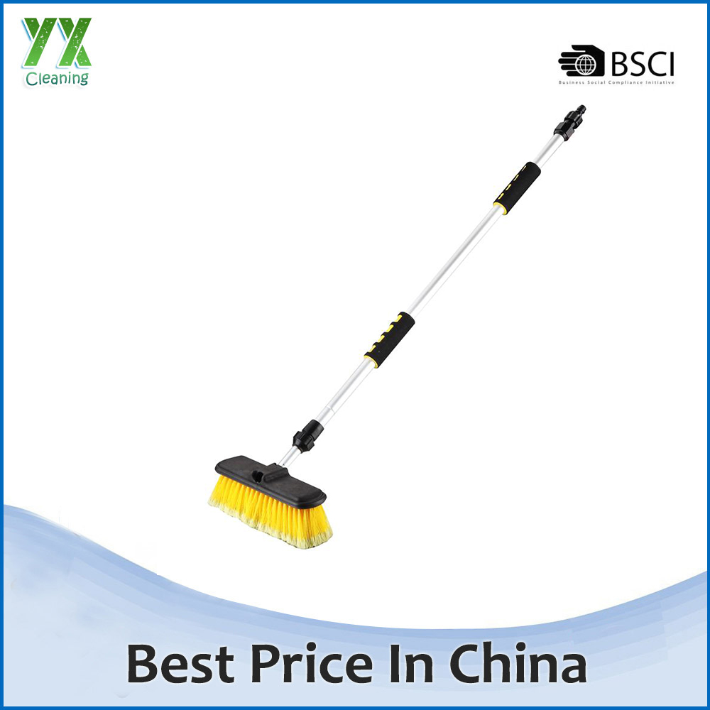 Telescopic Water Flow Truck Wash Brush With Aluminum Handle