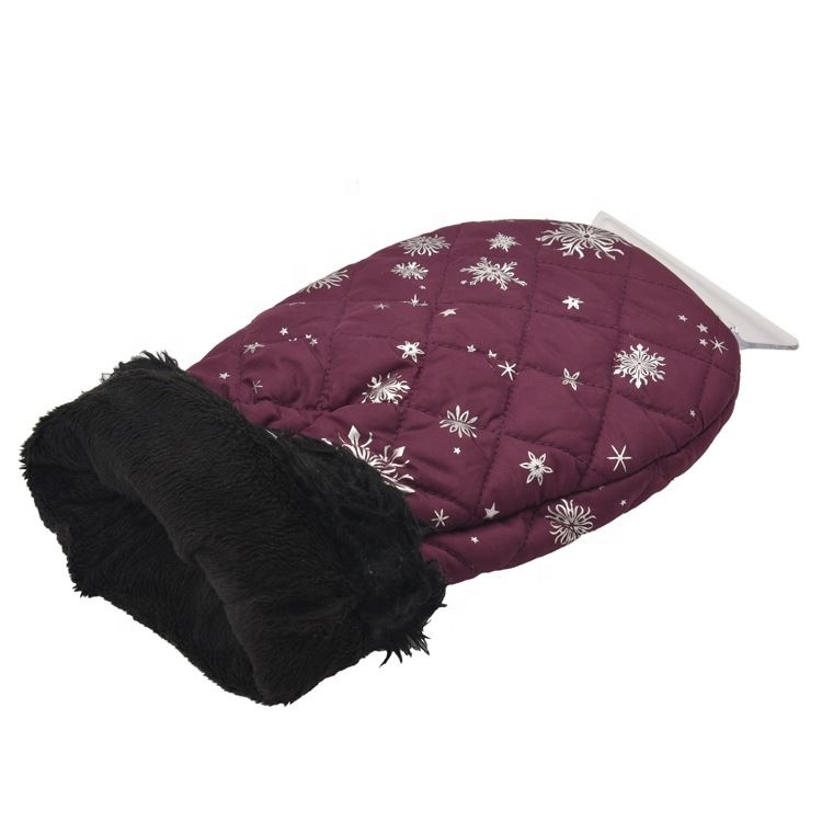 Warm Plastic Waterproof Gloves Velvet Snow Customizable Scraper Ice Scrapers With Glove For Car Cleaning