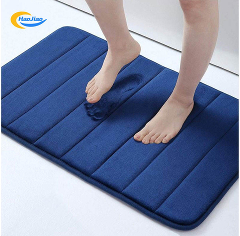 Coral Velvet Fleece Memory Foam Anti-Slip Bottom Super Absorbent Non-slip Bathroom Shower Floor Bath Mat