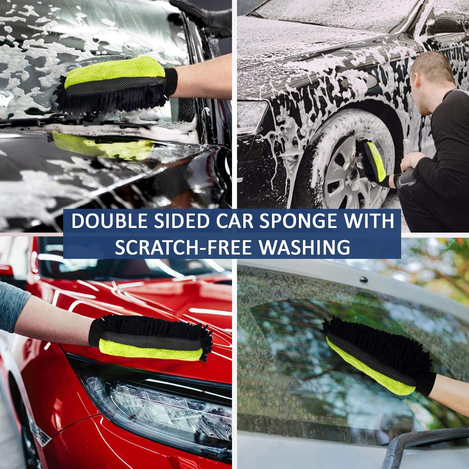 Customized Car Care Products Auto Detailing Car Wash Waterproof Gloves Noodles Microfiber Car Cleaning Glove
