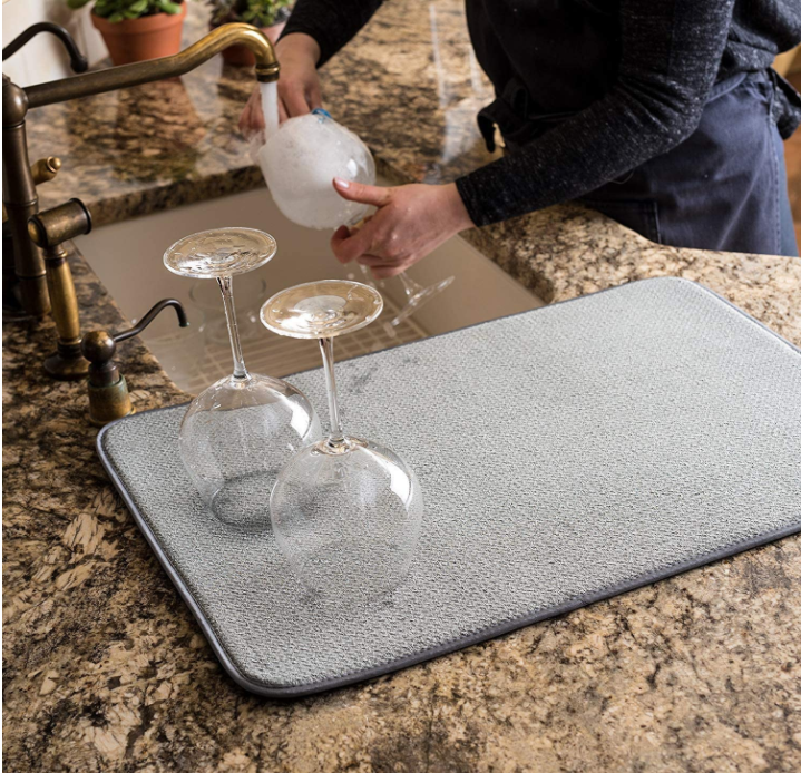 Soft Tender Microfiber dish drying mat Strong Water Absorbent Kitchen Mat