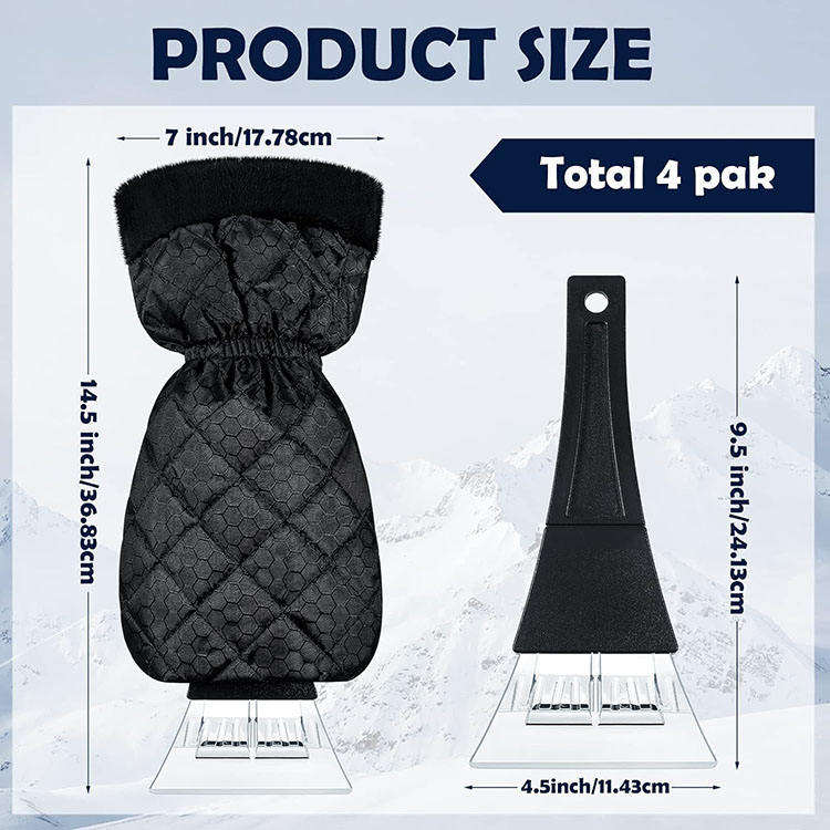 Waterproof Warm Non-slip Blade Winter Snow Removal Ice Tool Non Scratch Car Window Cleaning Scraper
