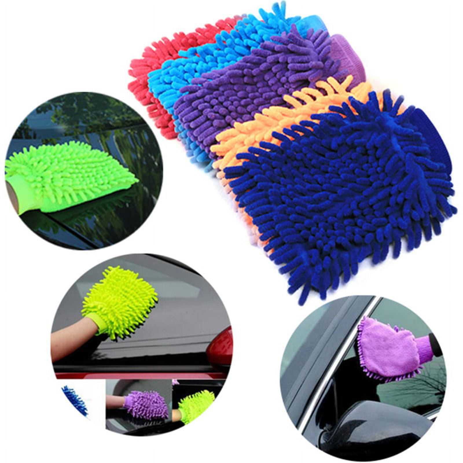 Highly Absorbent Double-Sided Microfiber Mitt for Car Washing for Cars Trucks Motorcycles Boats SUVs Made Durable Chenille