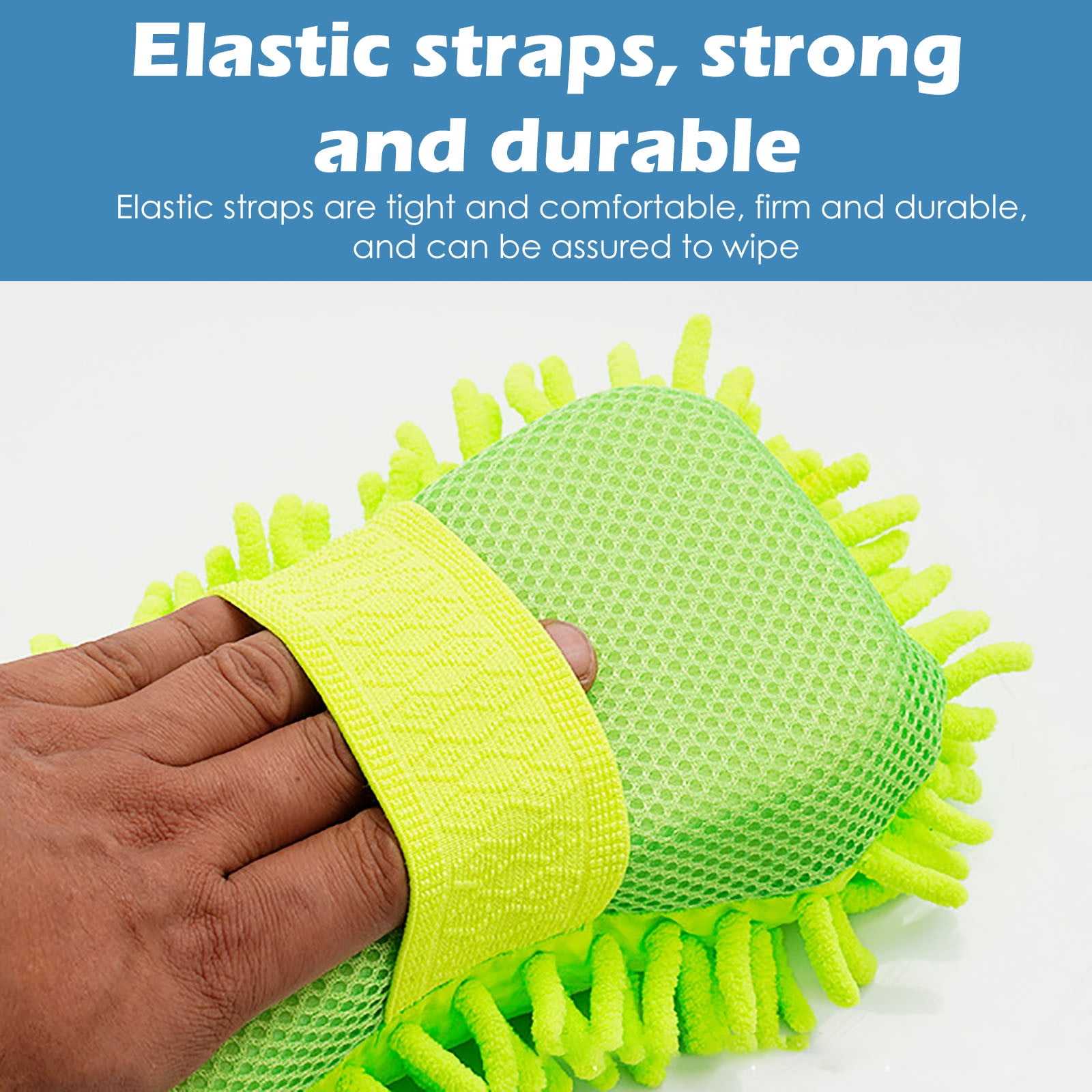 Perfect for Car Washing and Detailing Microfiber Wash Mitt Double Sided Car Wash Glove Cleaning Drying Mitts