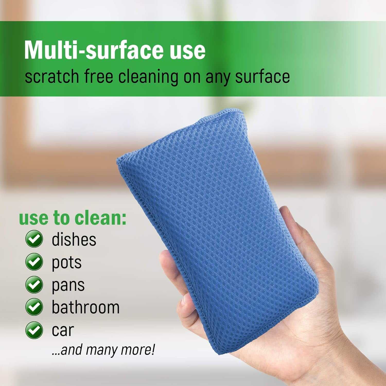 Microfiber Kitchen Sponge Non Scratch Heavy Duty Dish washing Cleaning sponges