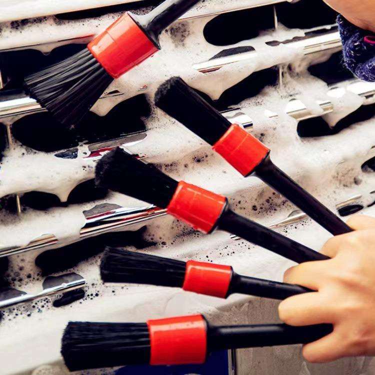 9pcs Auto Detailing Brush Drill Clean Brush Set Portable Tire Wheel Brush Tool Kit For Washing Interior Wheel