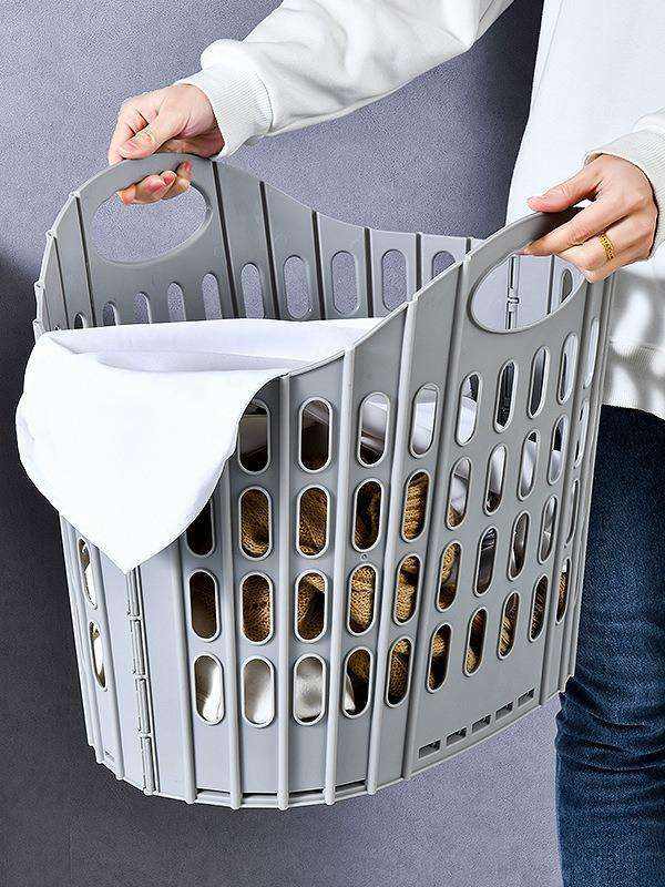 Large Foldable Plastic Laundry Basket Bathroom Storage Basket For Dirty Clothes with Foldable Organizer Basket for Toys