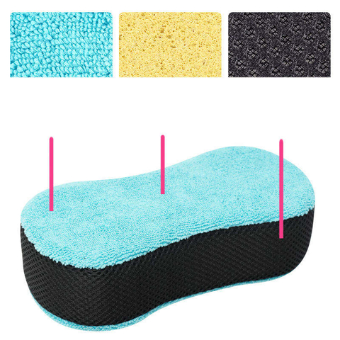Dish Cleaning Sponge Kitchen Microfiber Wax Applicator Foam Car Bug Sponge for Car Washing Pad Microfiber Car Wash Sponge
