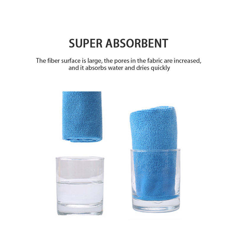 Promotional 300gsm 350gsm 400gsm Wipe Water Absorbing Small Square Car Washing Cleaning Polyester Microfiber Towel Cloth