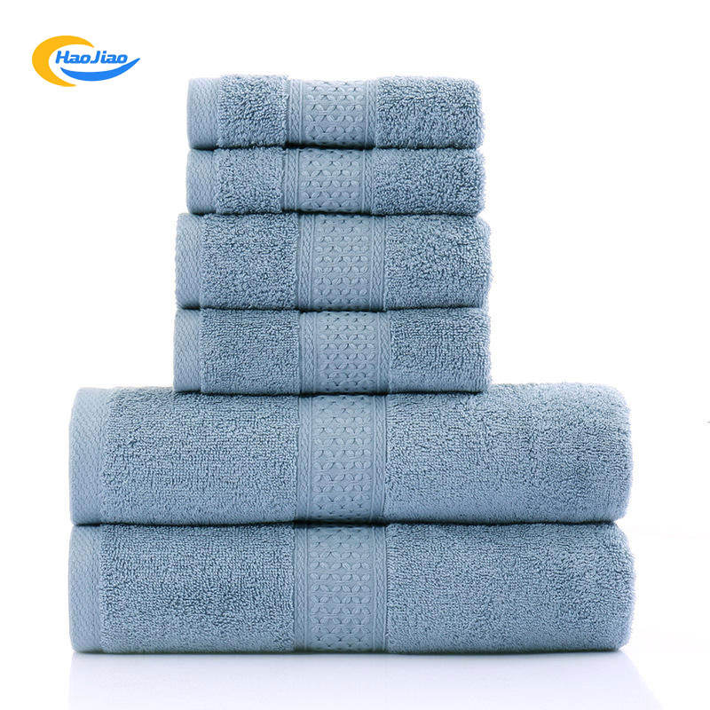 100% Cotton Custom Logo Luxury Face Hand Bath Towel Set 6 Pieces Towel Set