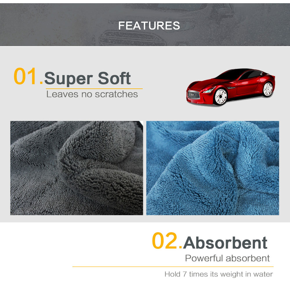 Ultra Fine Quick Drying Microfiber Cleaning Cloth Car Wash Towels 38X45