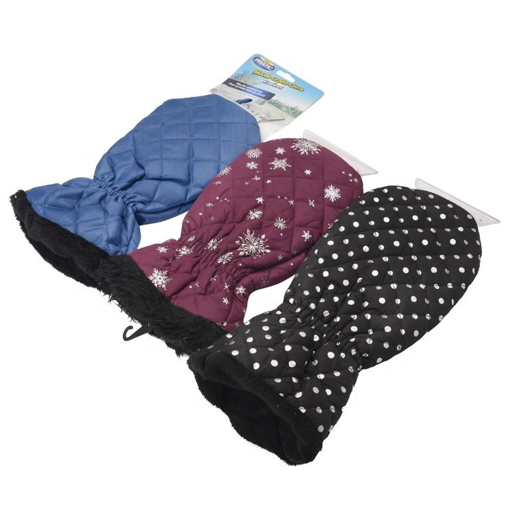 Winter Shovel Car Heavy Duty Warm With Mitt Snow Removal Fleece Lined Plastic Ice Scraper Glove