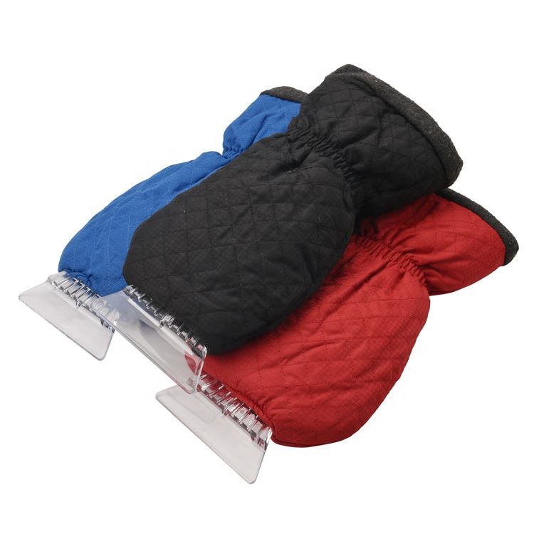 Car Windshield Cleaner Warm Winter Snow Removal Plastic Mitt Customizable Waterproof Gloves Glove With Ice Scraper