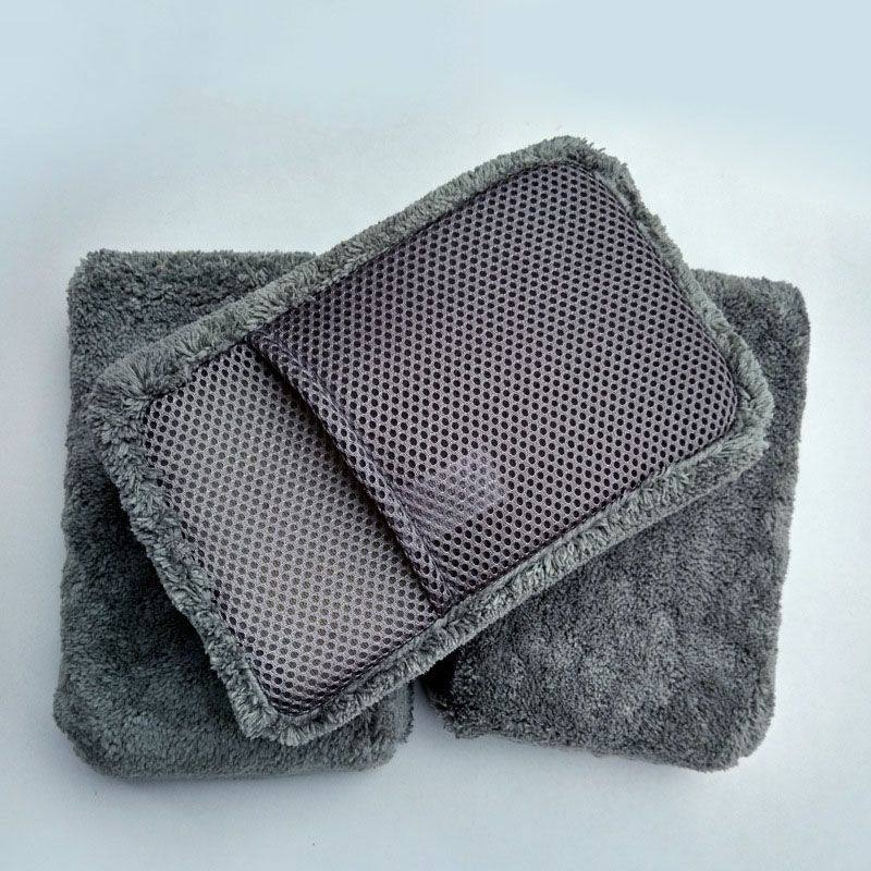 Hot sale microfiber sponge coral car wash microfiber sponge pad