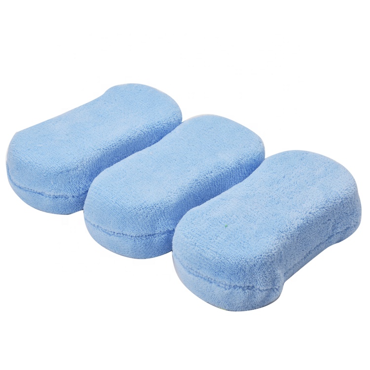Professional manufacture microfiber polishing car cleaning sponge cloths microfiber wash pad
