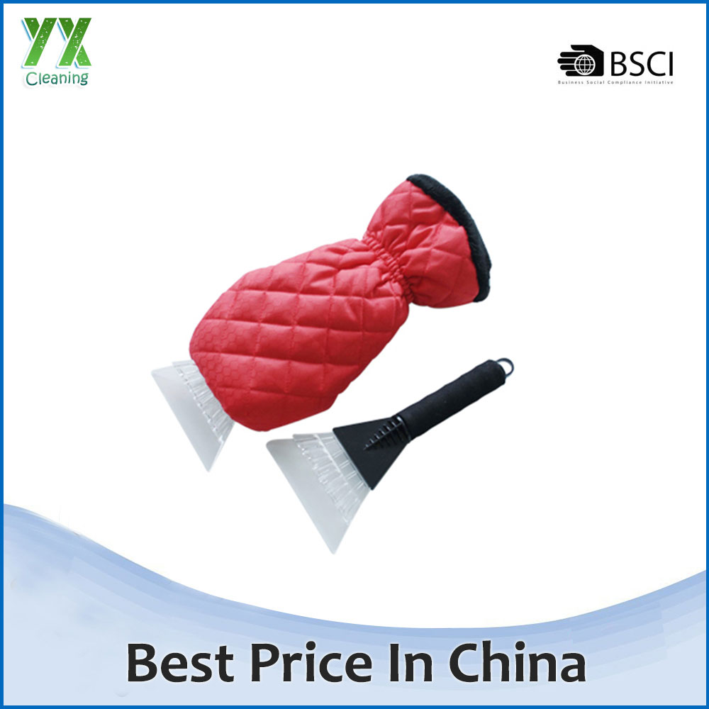 Warm Polyester Ice Scraper Mitt Glove For Car Windshield