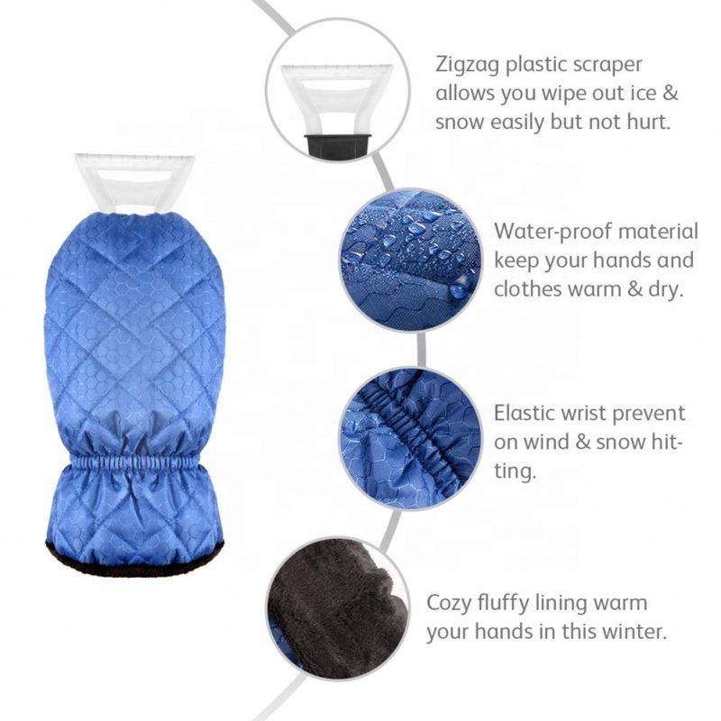 Plastic Waterproof Gloves Windshield Car snow removal Ice Scraper Mitt
